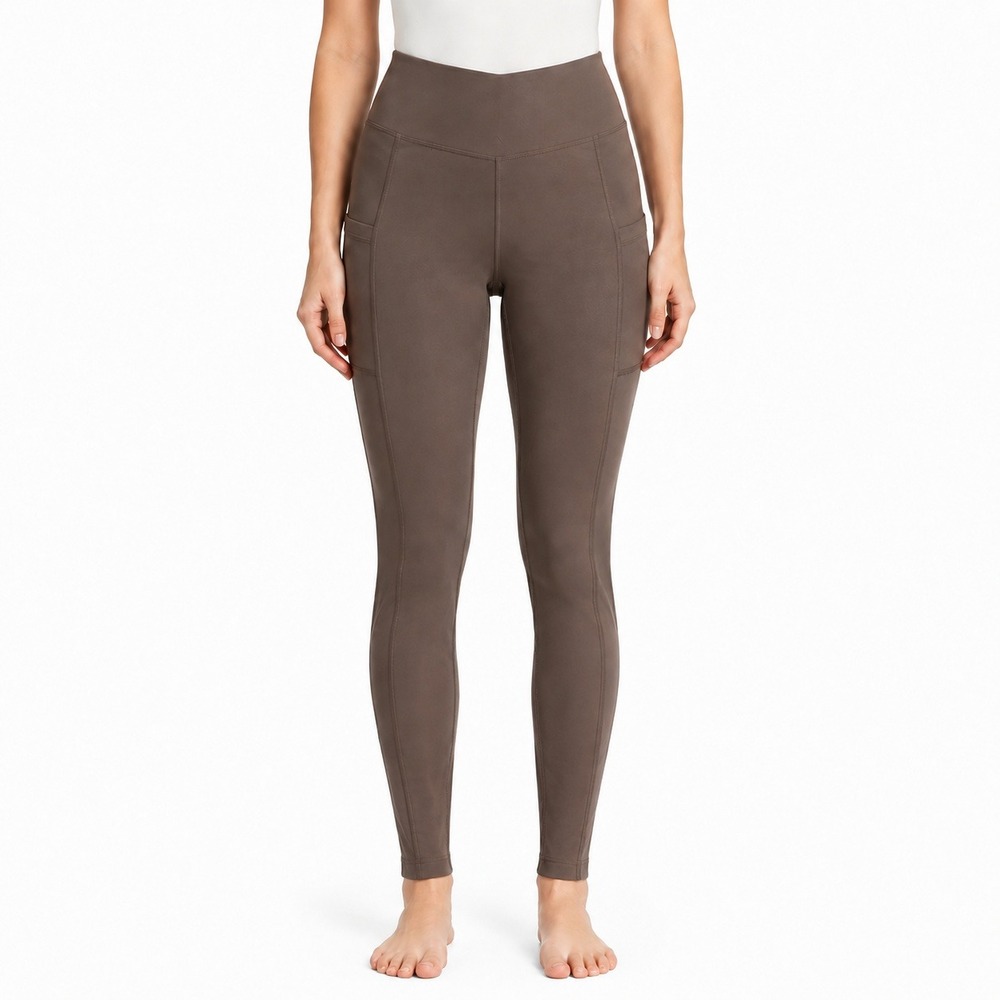 PINK Active Ultimate Leggings Women XS Brown High Waist Side Pockets 11214218